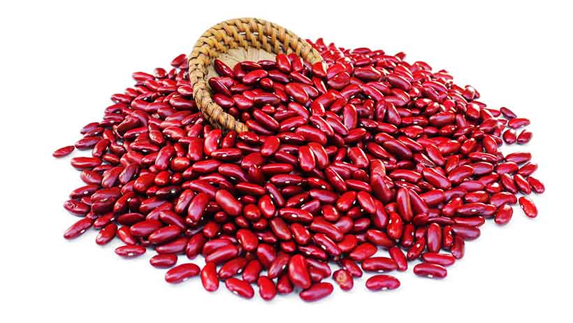 Red Kidney Beans: One of the Most Nutritious Carbohydrate Foods. Red Kidney Beans Overflowing Out of Their Bowl.