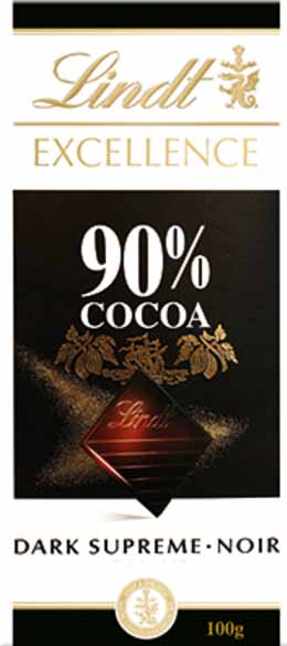 Lindt Dark Chocolate - 90% Cocoa.