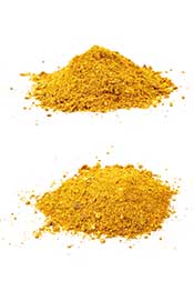 A Serving of Curry Powder on a White Surface.