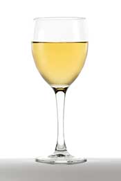 A Glass of Sparkling White Wine. 