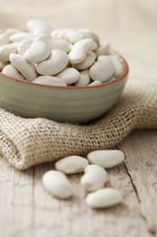 Dried White Beans in a Bowl.